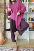  Big Softie Super Slant Knit Jumper Raspberry